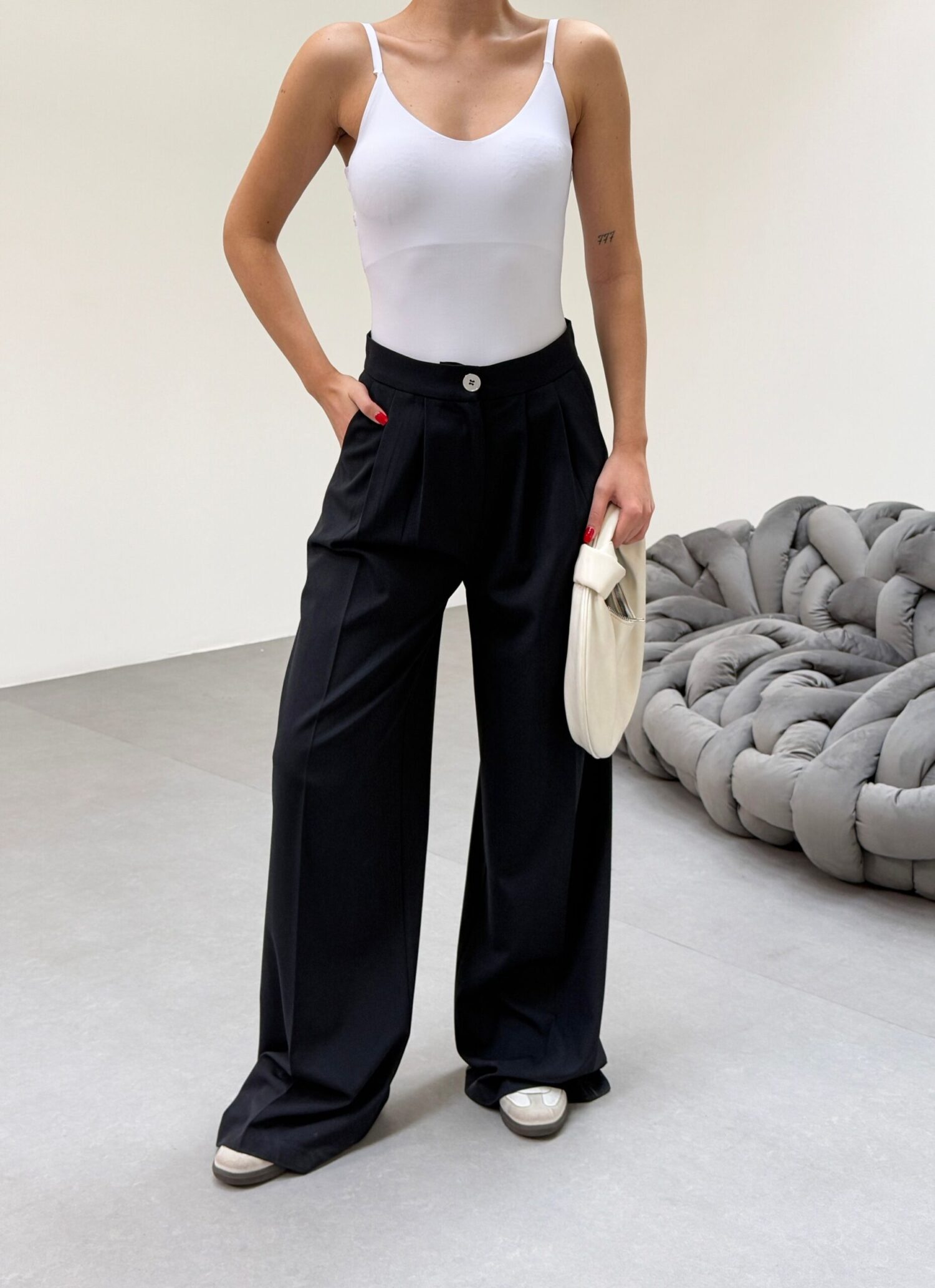 230 Gr Poly Viscose Full Lycra Pleated Palazzo Pants - Ouz Fashion - Globality Store - Women Clothes Wholesale Turkey