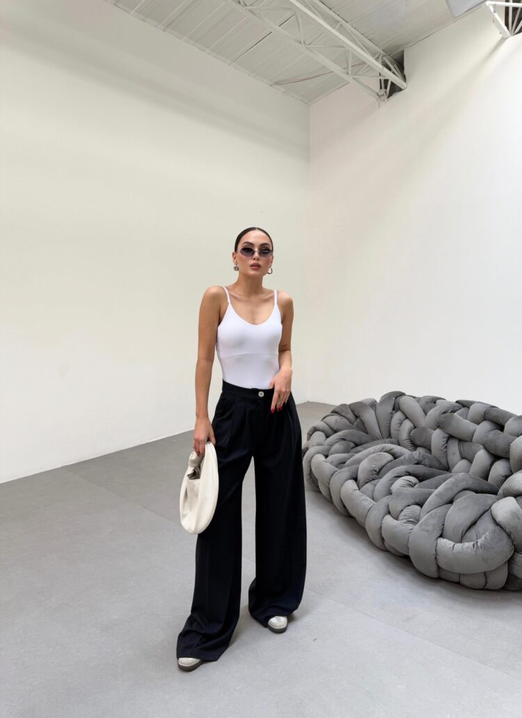 230 Gr Poly Viscose Full Lycra Pleated Palazzo Pants - Ouz Fashion - Globality Store - Women Clothes Wholesale Turkey