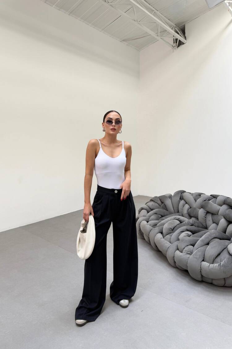 230 Gr Poly Viscose Full Lycra Pleated Palazzo Pants - Ouz Fashion - Globality Store - Women Clothes Wholesale Turkey