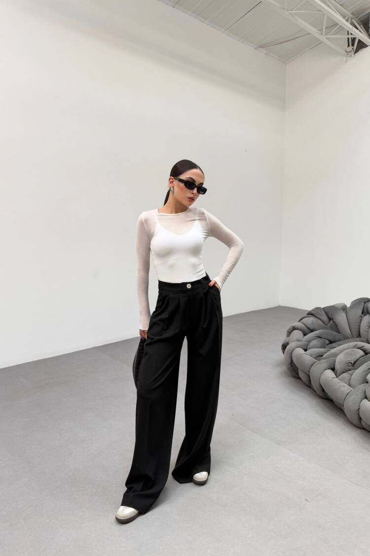 230 Gr Poly Viscose Full Lycra Pleated Palazzo Pants