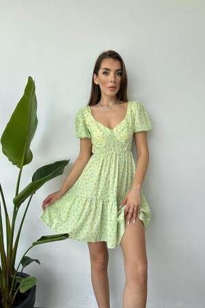 Backless Dress - Green - Elisa - Globality Store - Women Clothes Wholesale Turkey