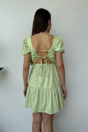 Backless Dress - Green - Elisa - Globality Store - Women Clothes Wholesale Turkey