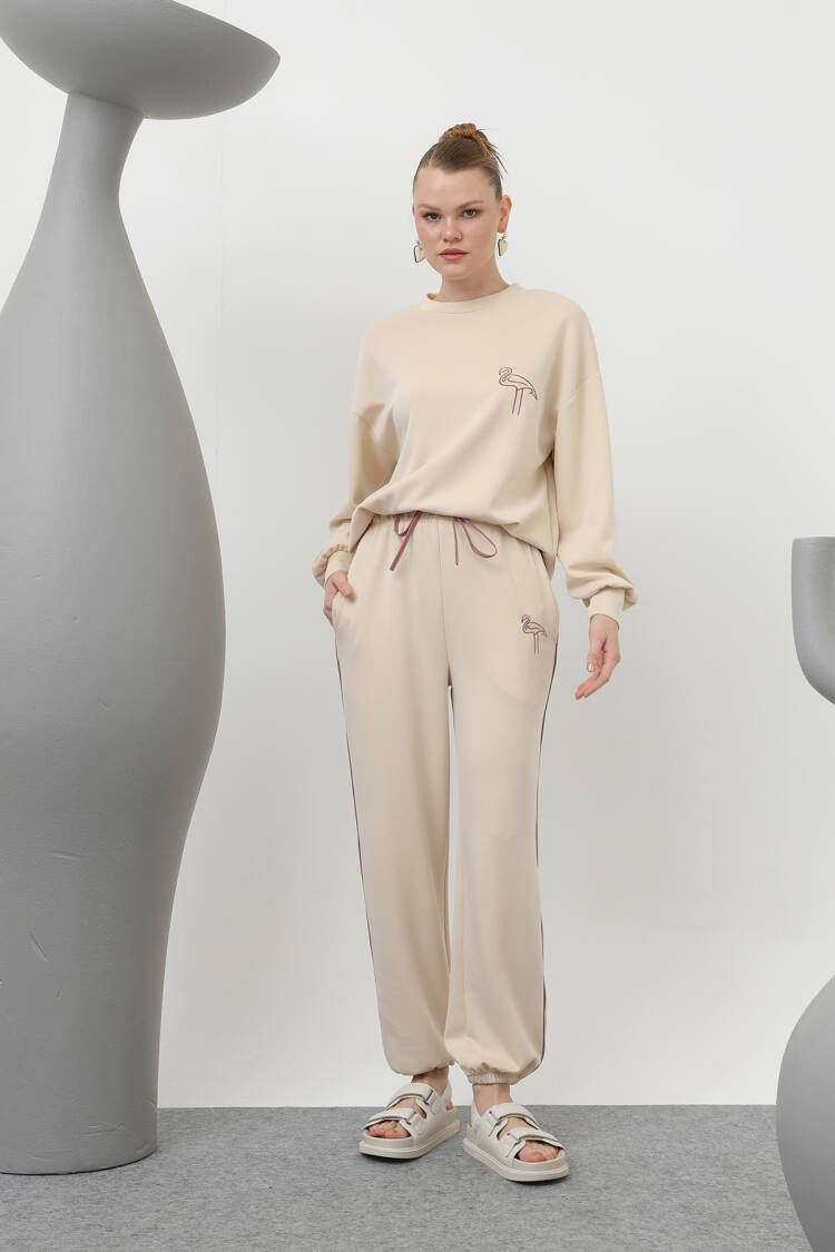 Swan Embroidered Tracksuit Set - SOUL - Globality Store - Women Clothes Wholesale Turkey