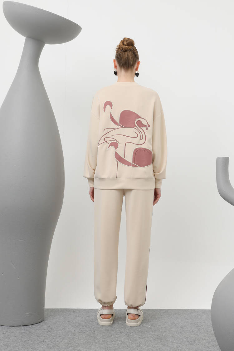 Swan Embroidered Tracksuit Set