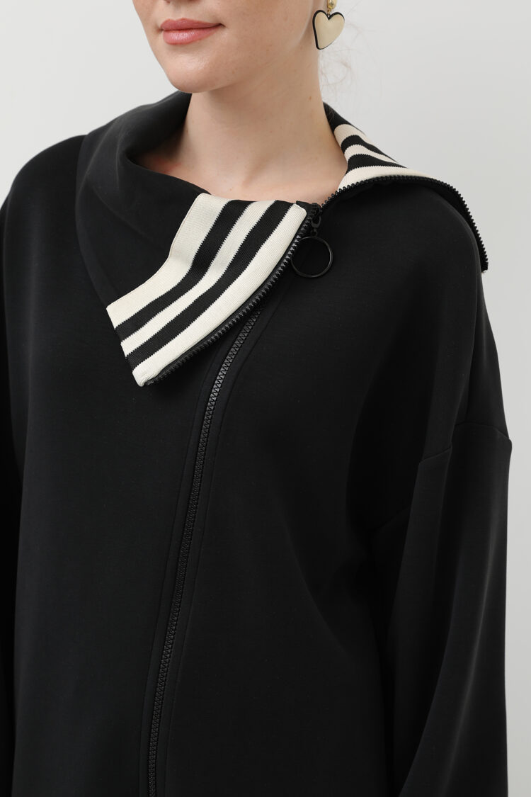 Women's Collar Stripe Detailed Trousers Suit