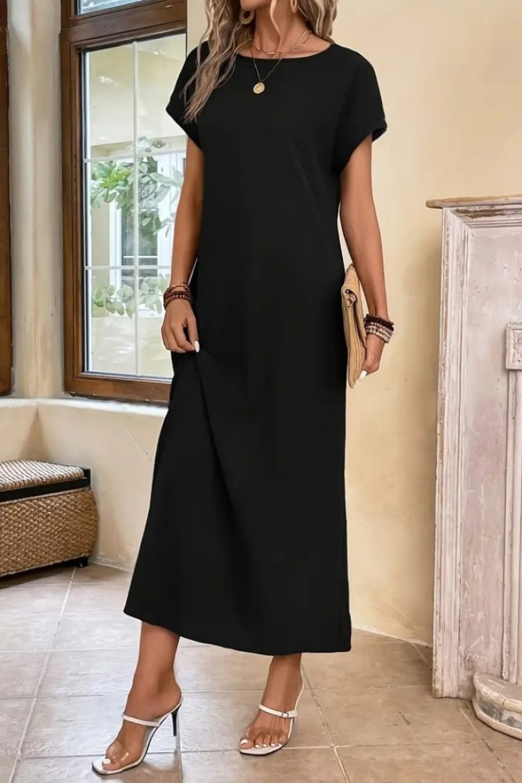 Women's Long Sleeve Collar Open Viscose Dress - Janes - Globality Store - Women Clothes Wholesale Turkey