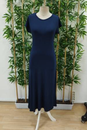 Women's Long Sleeve Collar Open Viscose Dress - Navy - Janes - Globality Store - Women Clothes Wholesale Turkey