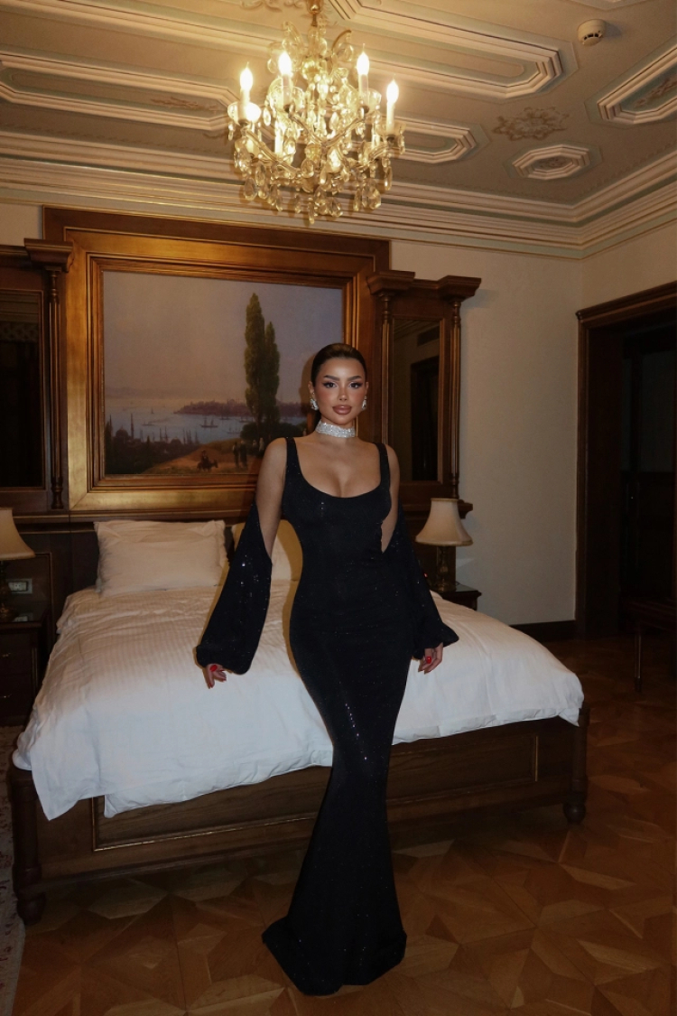 Long Dress WithStones - EYYO ATELIER - Globality Store - Women Clothes Wholesale Turkey
