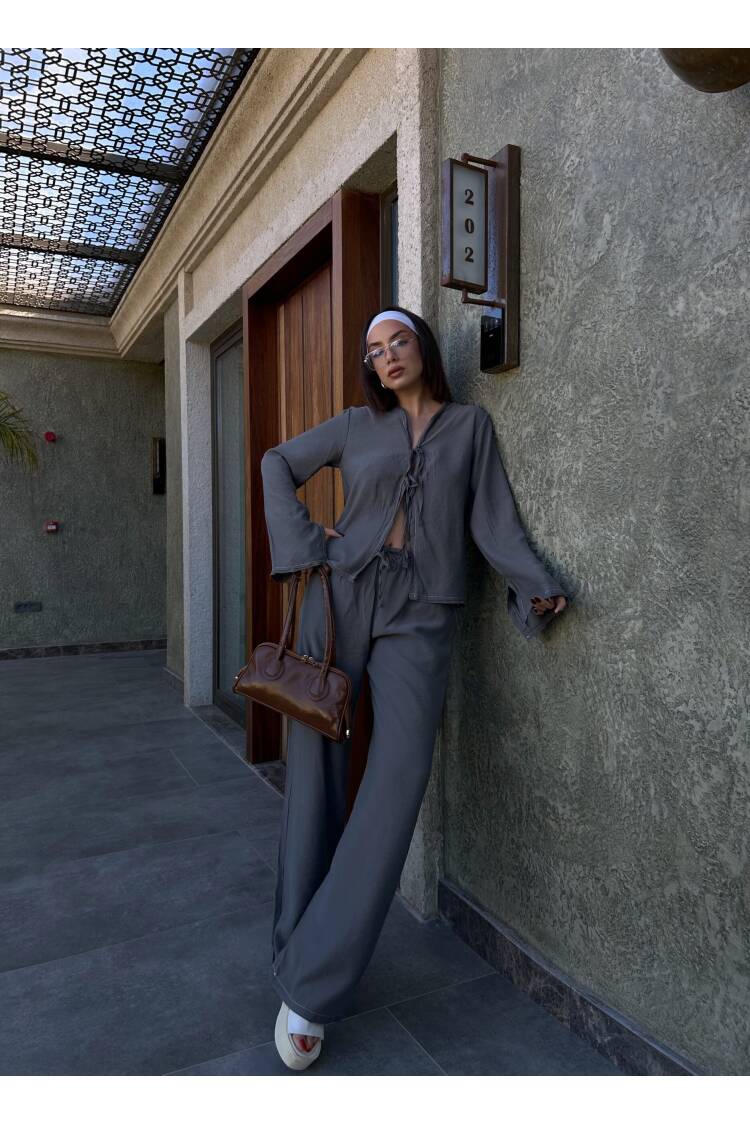 100% Modal Contour Stitched Shirt And Pants Bottom/Top Set 29014