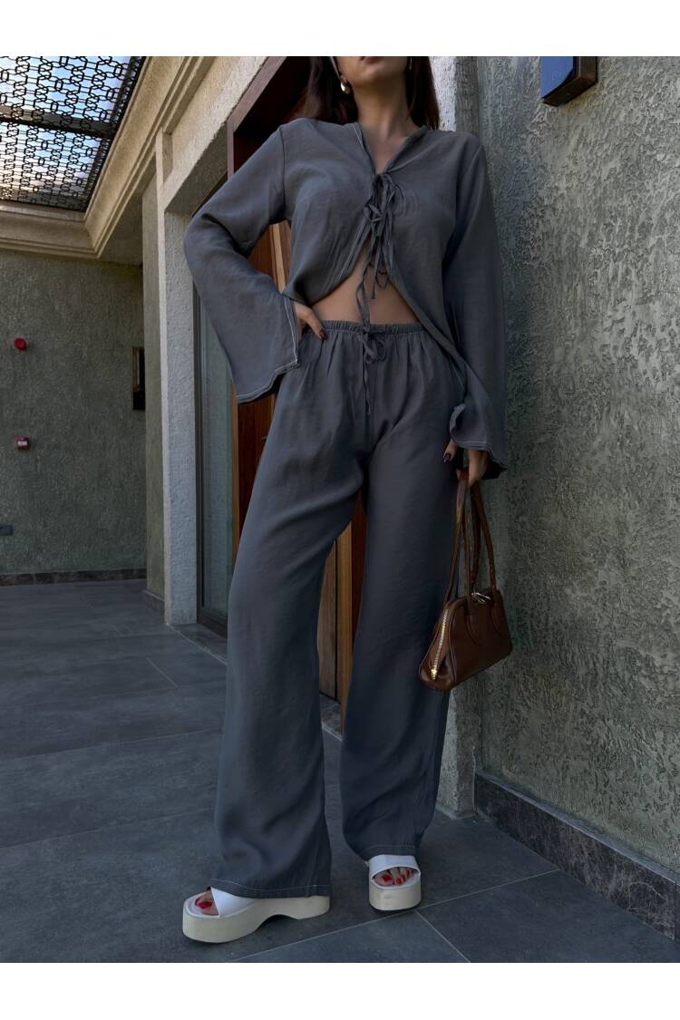 100% Modal Contour Stitched Shirt And Pants Bottom/Top Set 29014