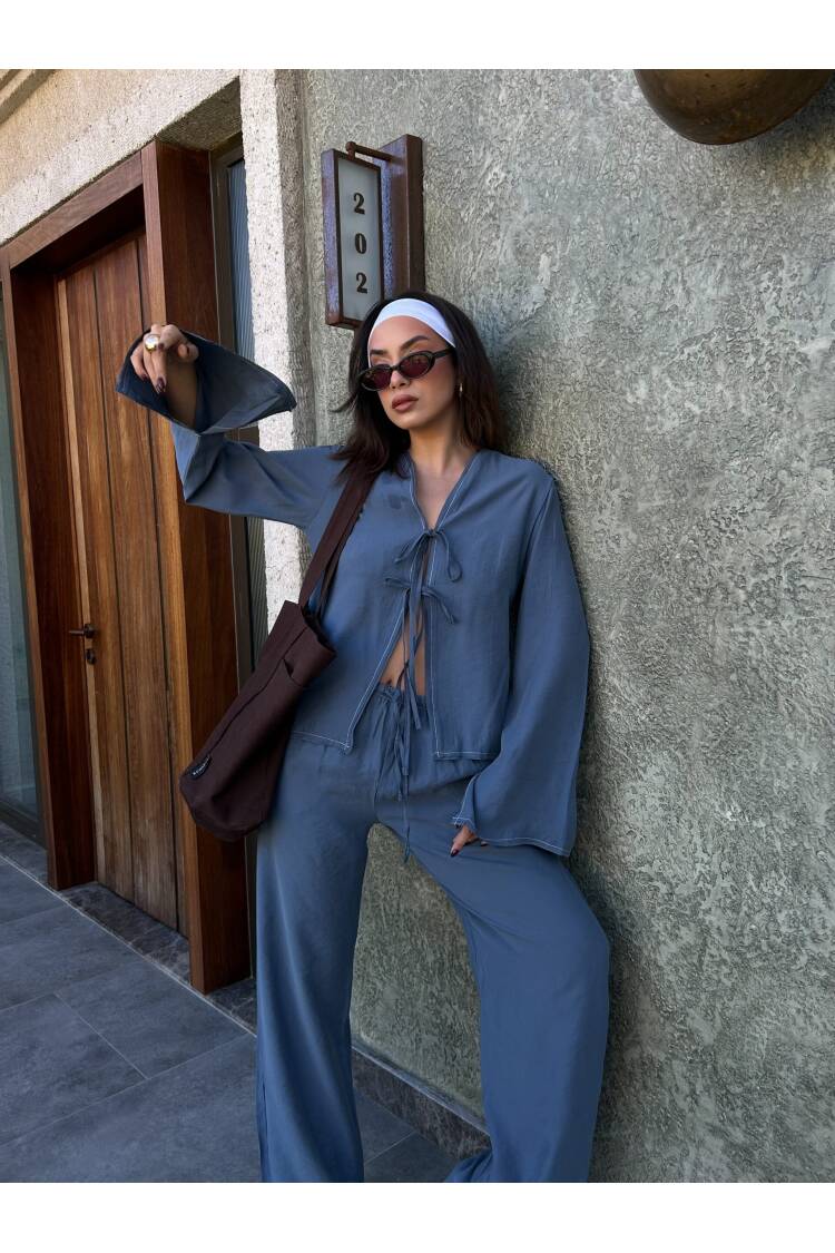 100% Modal Contour Stitched Shirt And Pants Bottom/Top Set 29014
