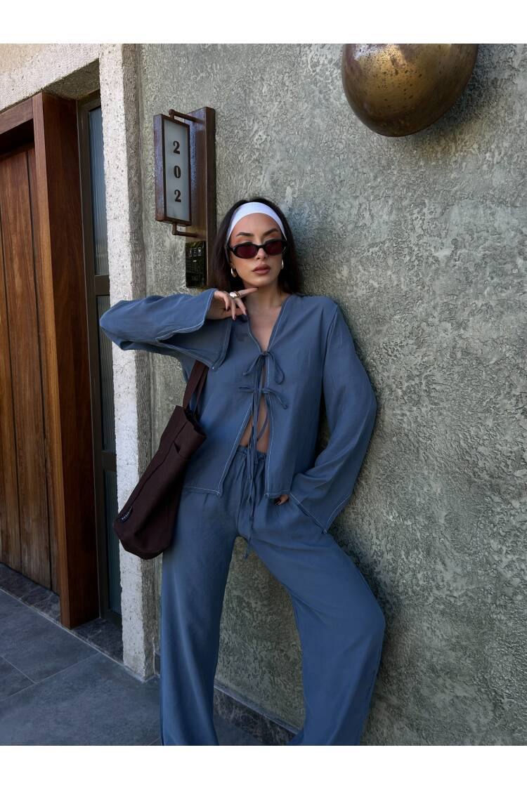 100% Modal Contour Stitched Shirt And Pants Bottom/Top Set 29014