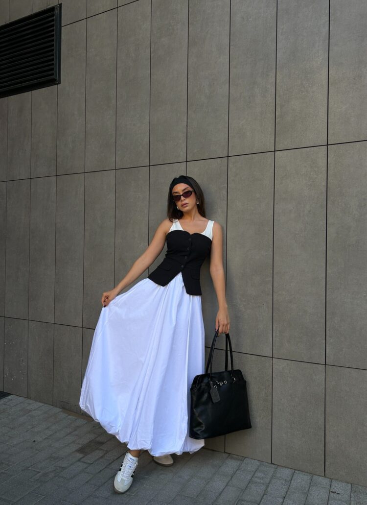 Elastic Long Balloon Skirt 29004 - First Angels - Globality Store - Women Clothes Wholesale Turkey