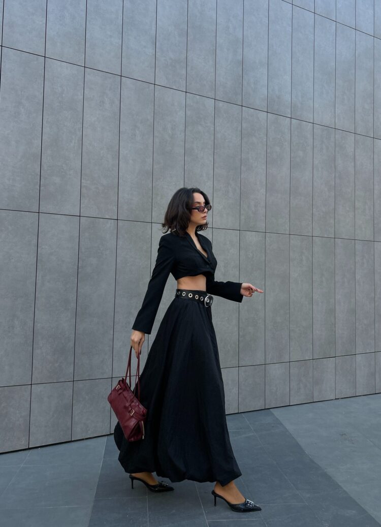 Elastic Long Balloon Skirt 29004 - First Angels - Globality Store - Women Clothes Wholesale Turkey