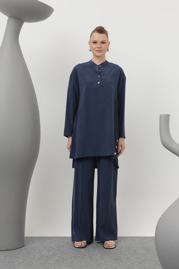 Judge Collar Snap Detailed Trousers Suit
