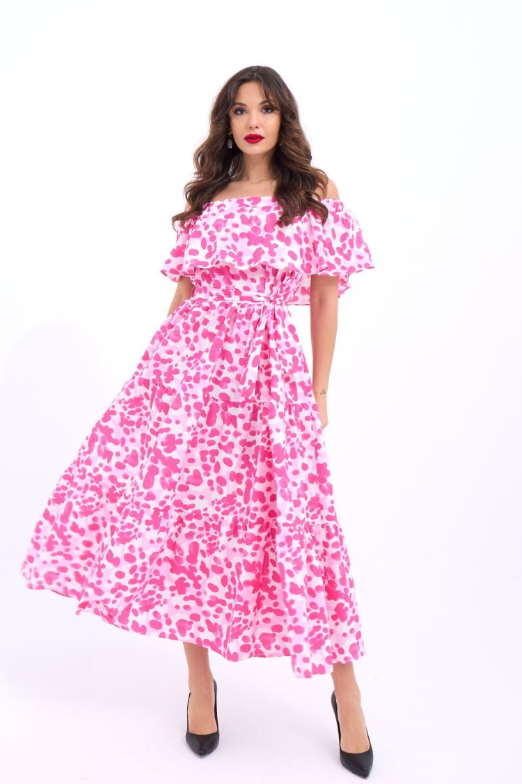 Patterned Dress -& White