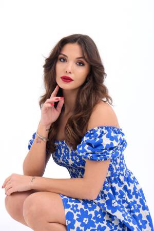 Midi Dress - Blue - Fame - Globality Store - Women Clothes Wholesale Turkey