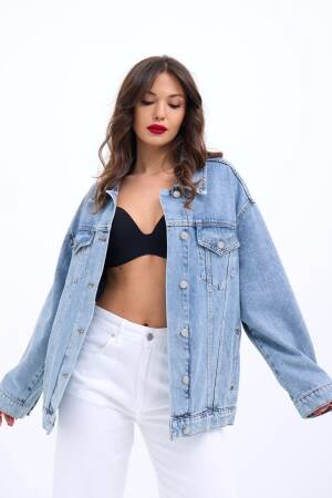 Denim Jacket - Blue - Fame - Globality Store - Women Clothes Wholesale Turkey