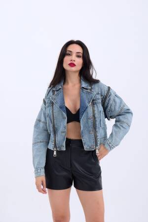 Denim Jacket - Blue - Fame - Globality Store - Women Clothes Wholesale Turkey