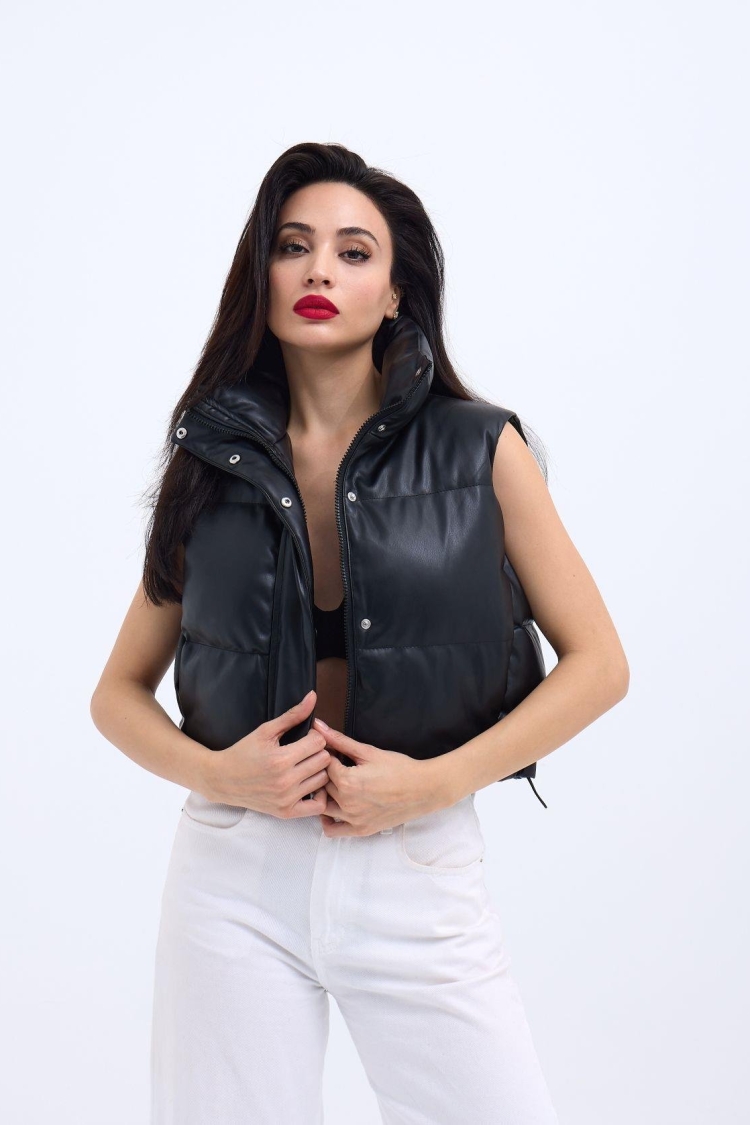 Leather Vest - Black