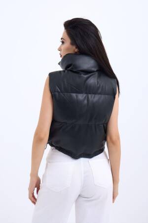 Leather Vest - Black - Fame - Globality Store - Women Clothes Wholesale Turkey