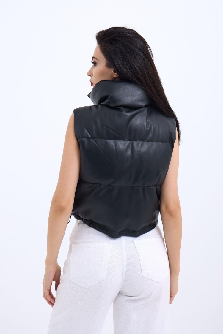 Leather Vest - Black