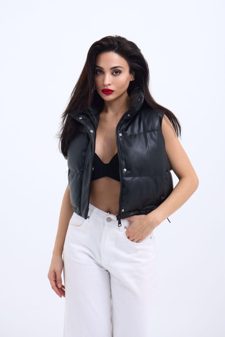 Leather Vest - Black