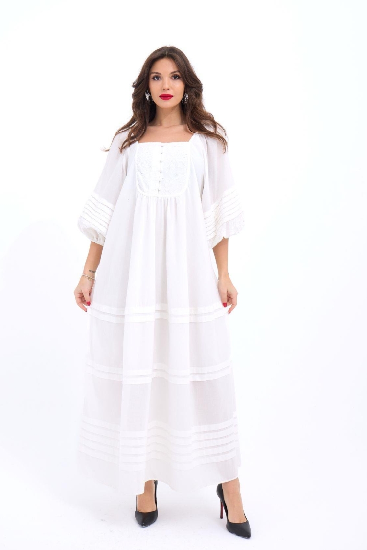 Dress - Ecru - Fame - Globality Store - Women Clothes Wholesale Turkey