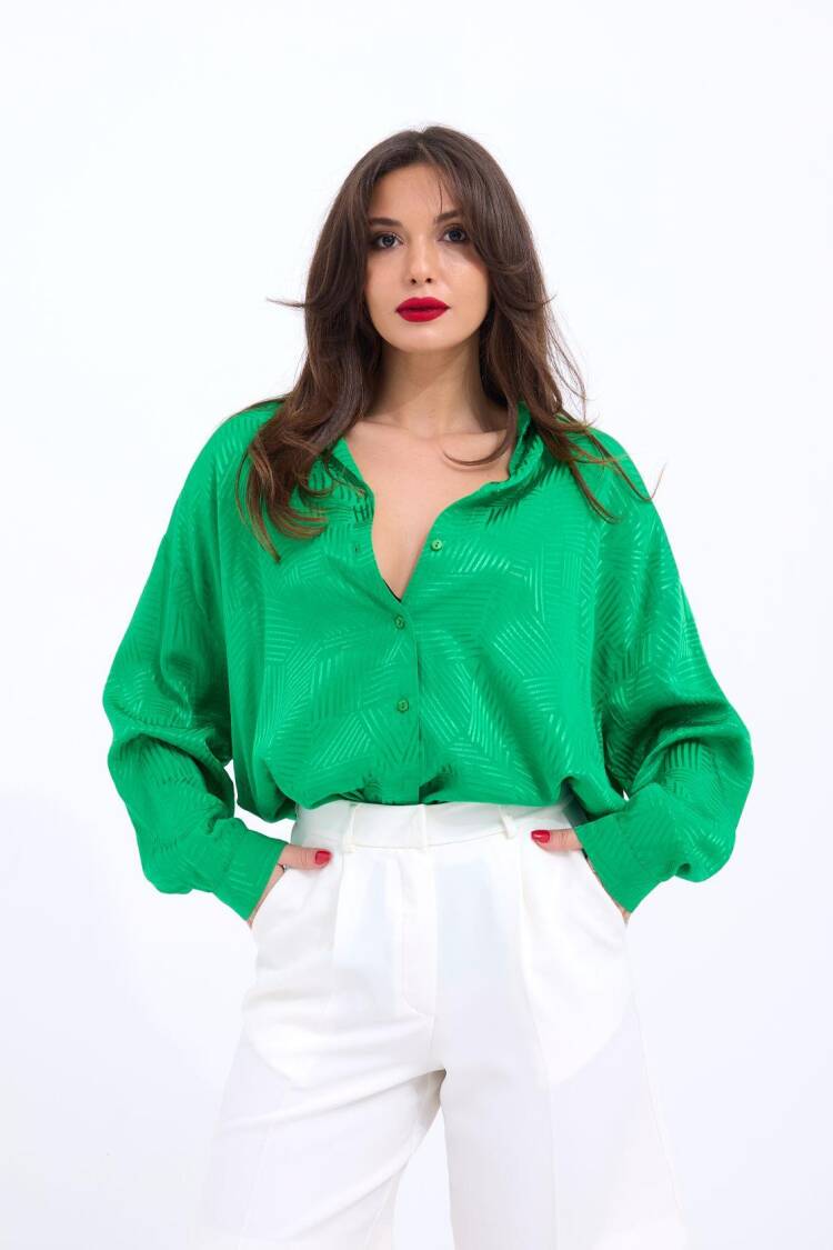 Shirt - Green - Fame - Globality Store - Women Clothes Wholesale Turkey