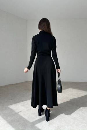 Long Sleeve Turtleneck Long Acrylic Dress - Janes - Globality Store - Women Clothes Wholesale Turkey