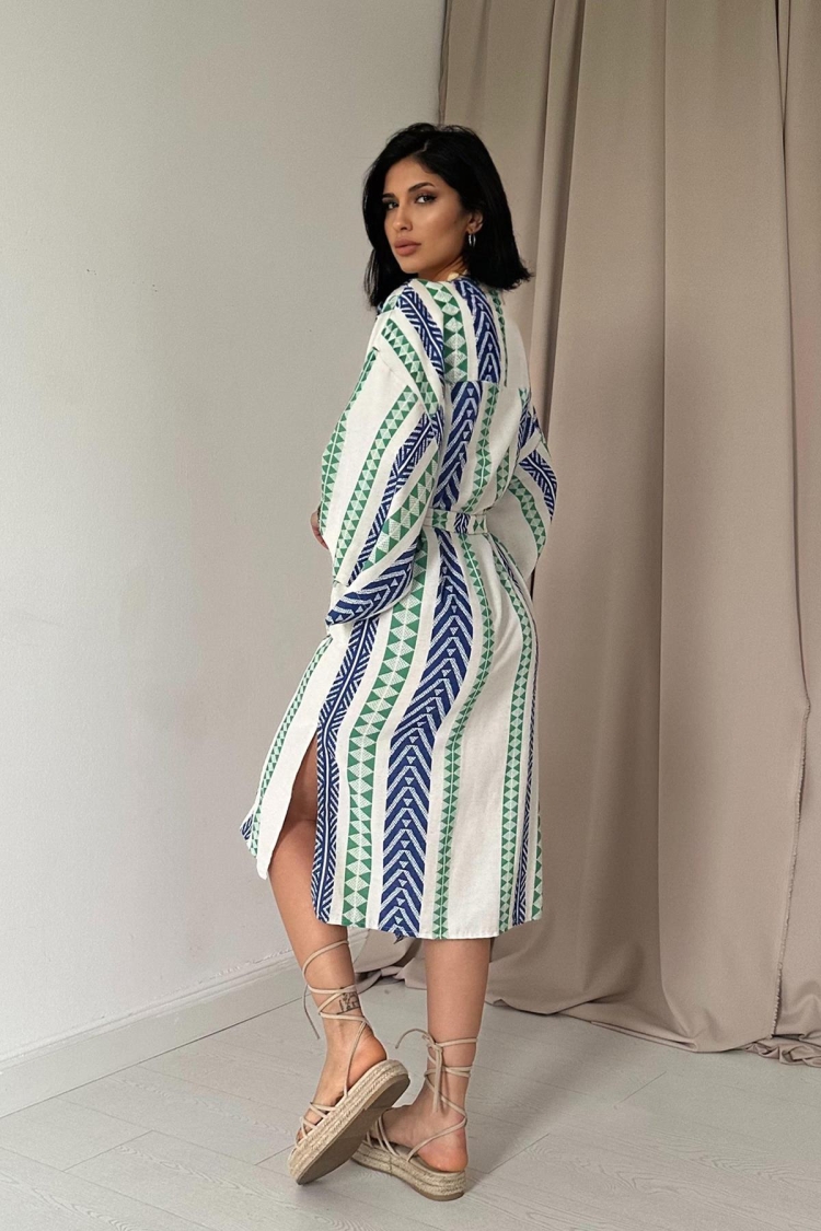 Patterned Kimono Dress