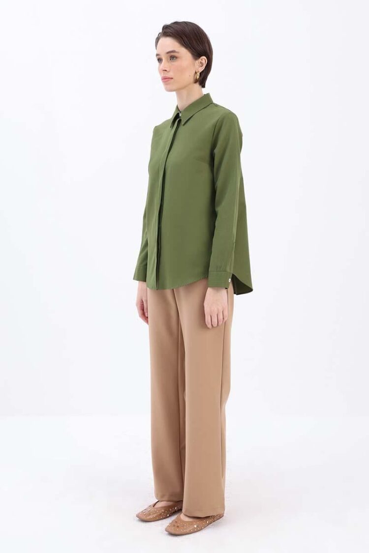 Hidden Placket Shirt Tunic