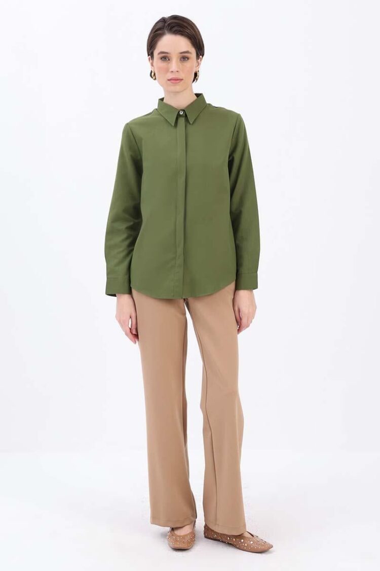 Hidden Placket Shirt Tunic
