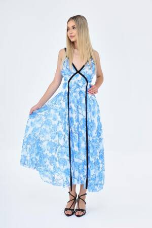 Piping Dress - Reyon - Globality Store - Women Clothes Wholesale Turkey
