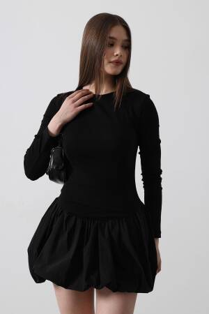 Balloon Skirt Dress - Reyon - Globality Store - Women Clothes Wholesale Turkey