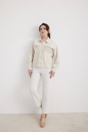 Tassel Detailed Women's Denim Jacket - Levure - Globality Store - Women Clothes Wholesale Turkey