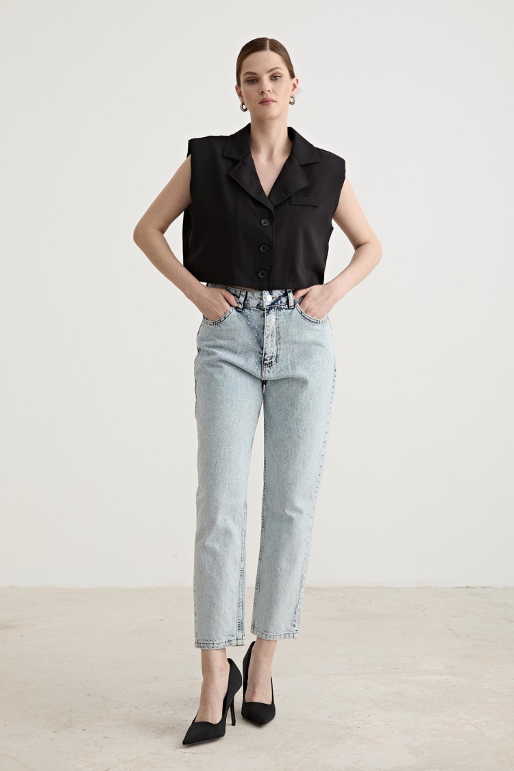 Vest With Shoulder Padding Detail