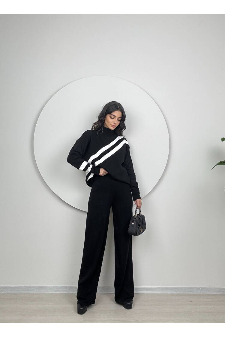 Striped Double Knitwear Set