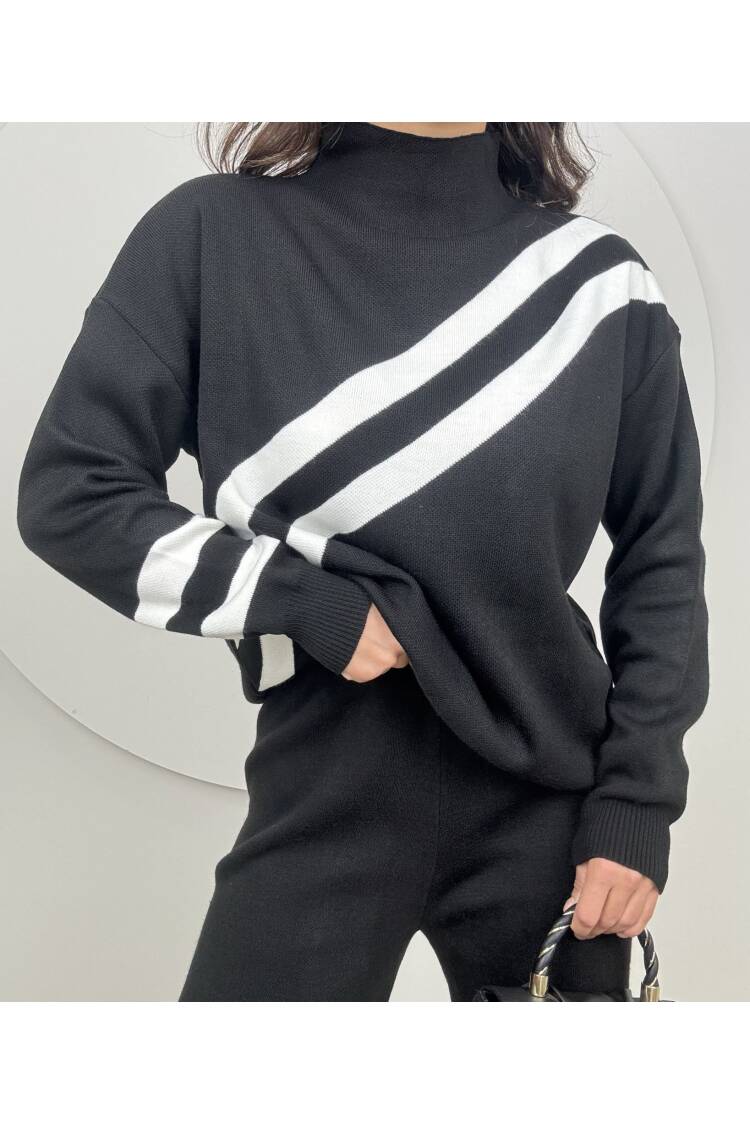 Striped Double Knitwear Set