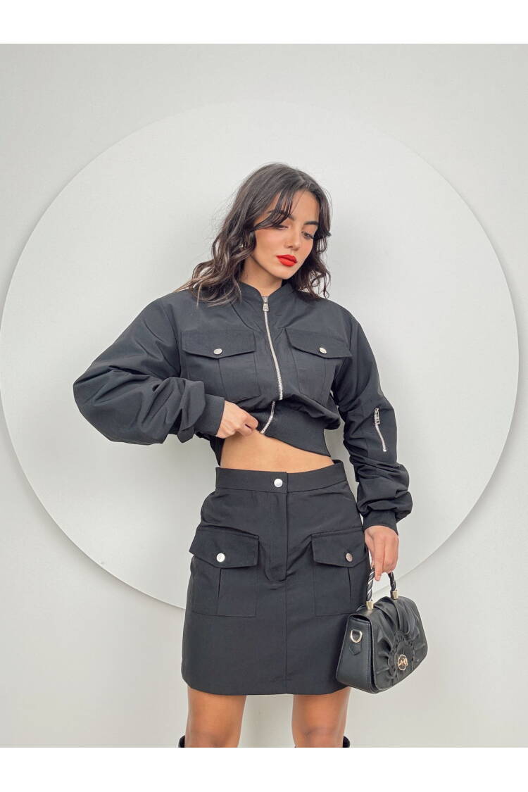 Bomber Set With Skirt - Miss Janell - Globality Store - Women Clothes Wholesale Turkey