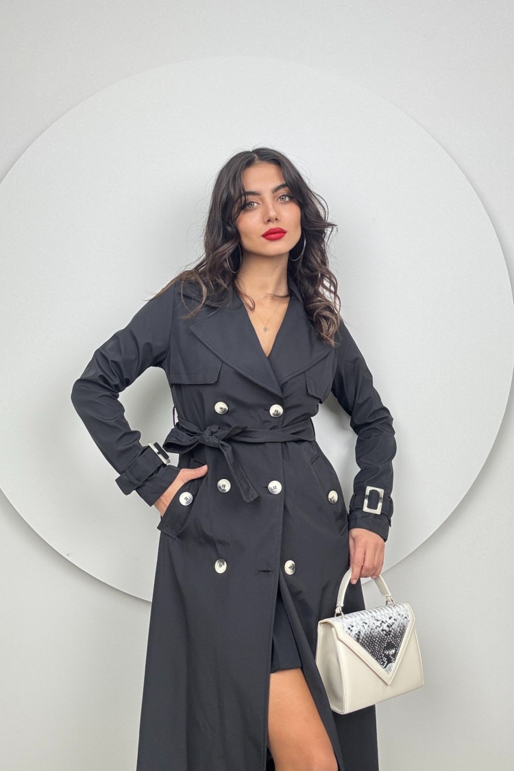 Lace-up Belt Trench Coat