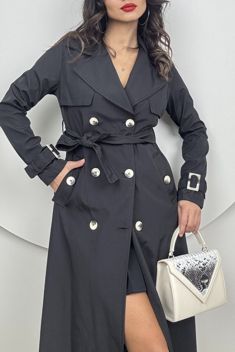 Lace-up Belt Trench Coat