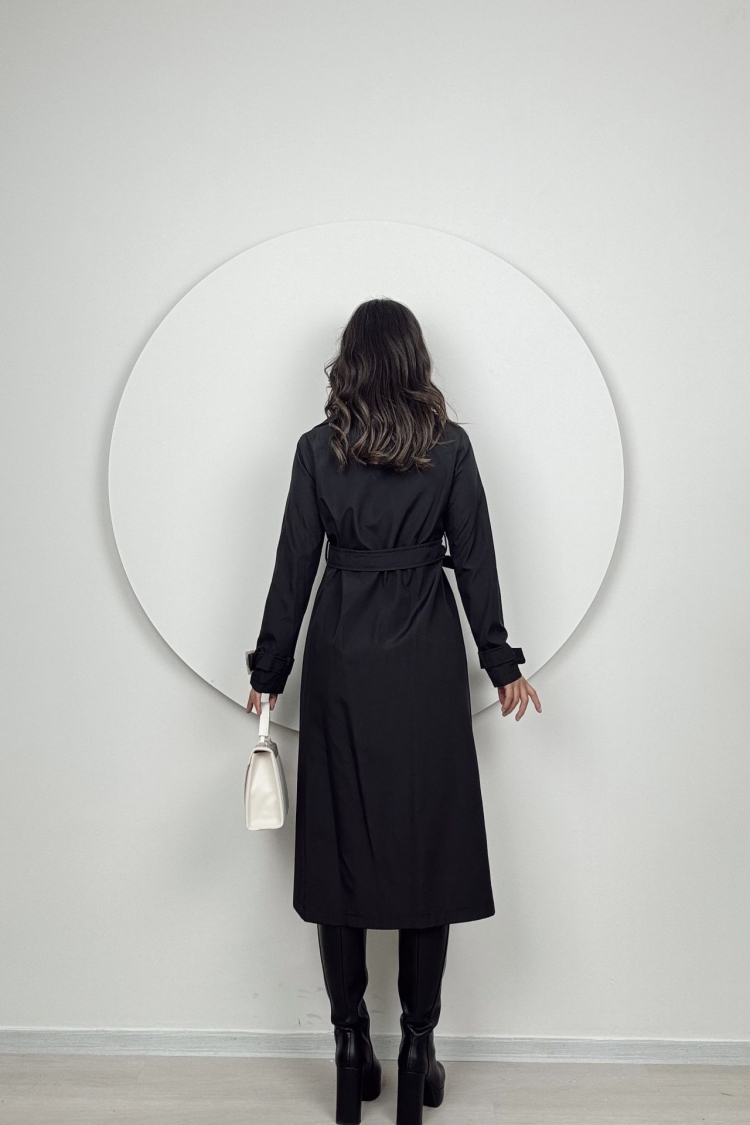 Lace-up Belt Trench Coat