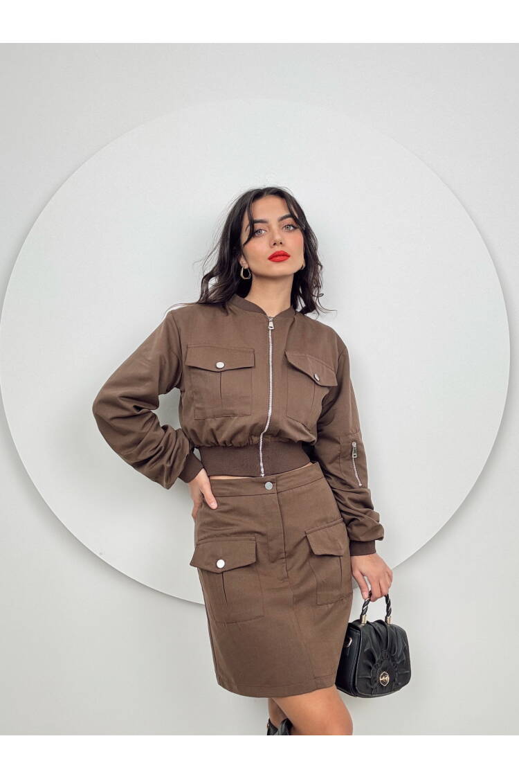 Bomber Set With Skirt - Miss Janell - Globality Store - Women Clothes Wholesale Turkey