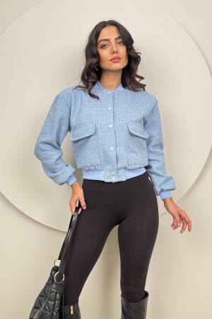 Silvery Bomber Jacket - Miss Janell - Globality Store - Women Clothes Wholesale Turkey