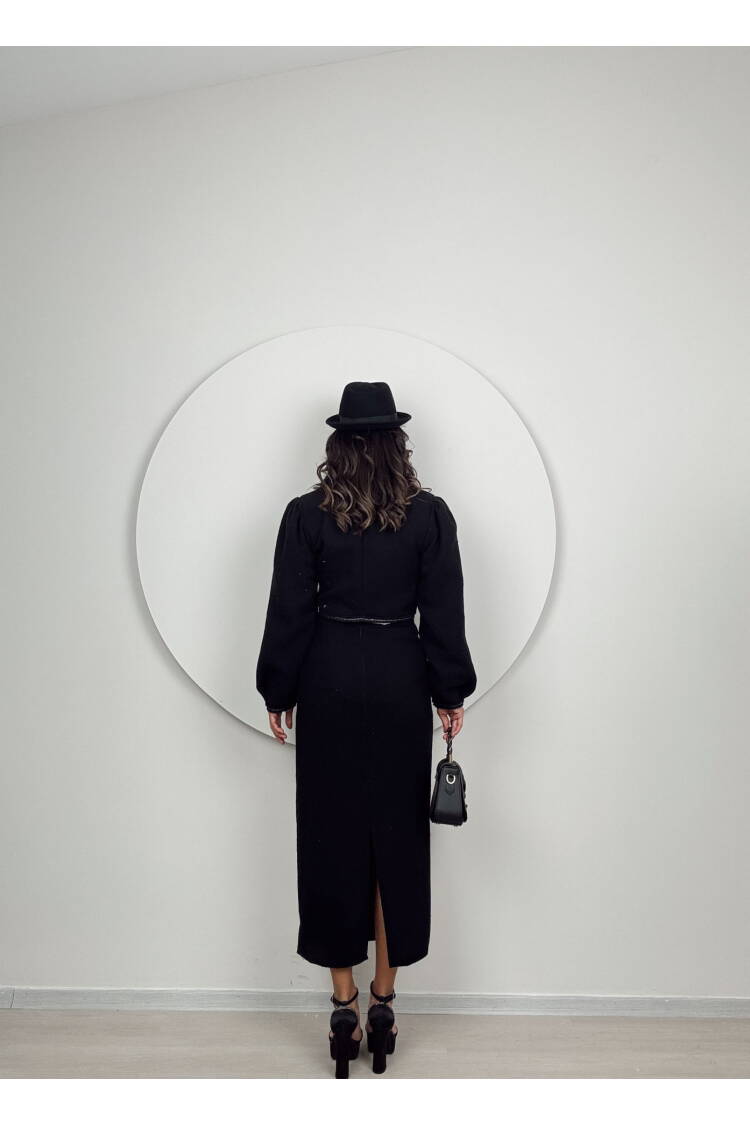 Skirt Slit Suit - Black