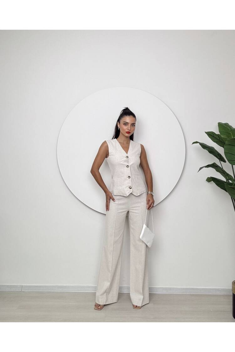 Trousers Vest Double Suit - Bone