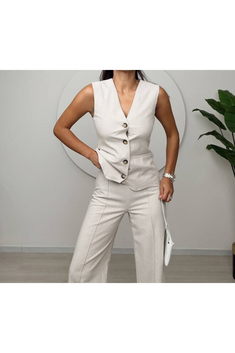 Trousers Vest Double Suit - Bone