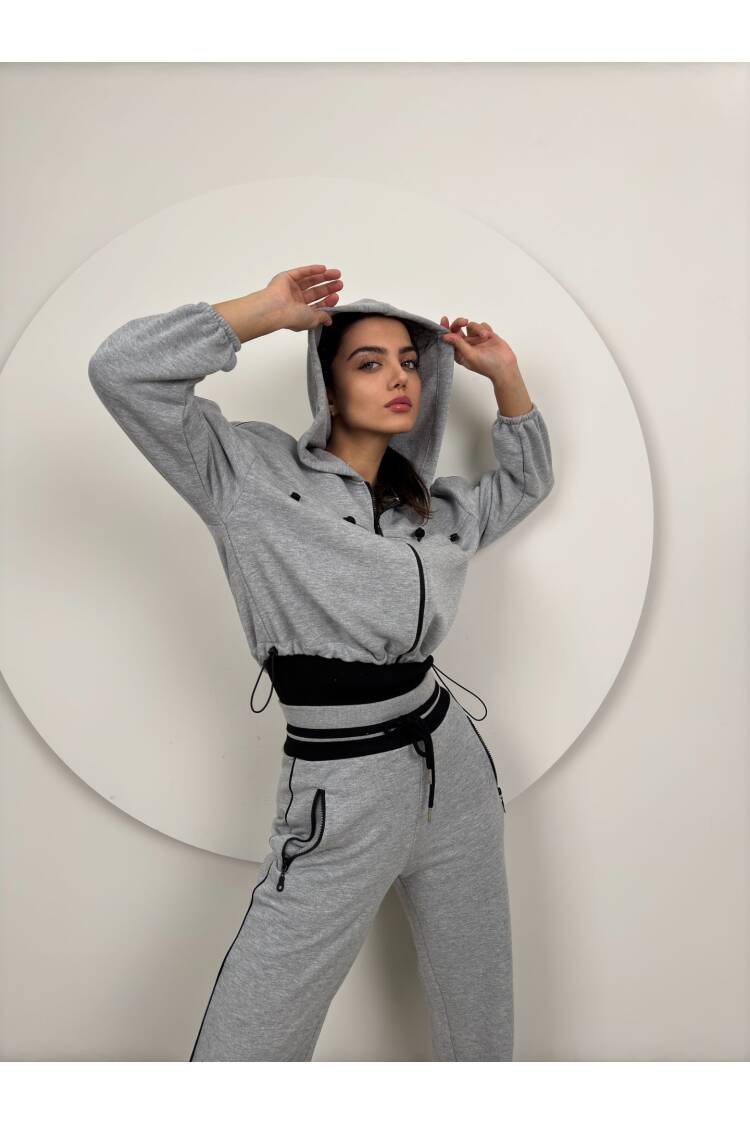 Knitwear Belt Detailed Tracksuit Set
