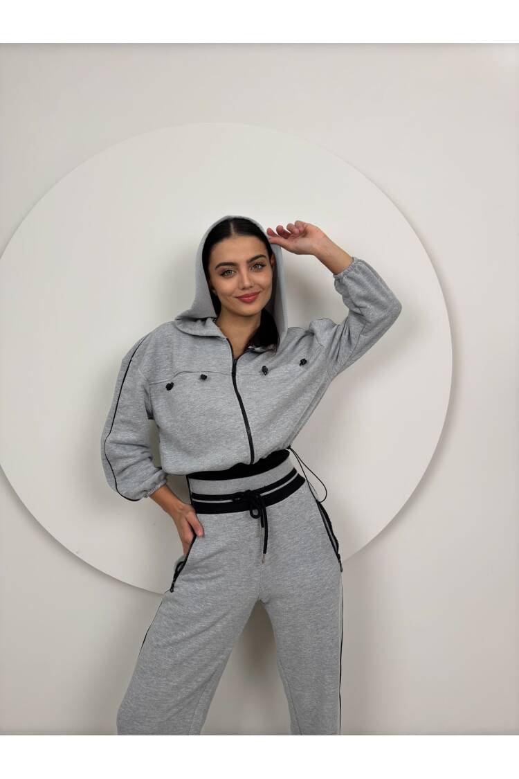 Knitwear Belt Detailed Tracksuit Set